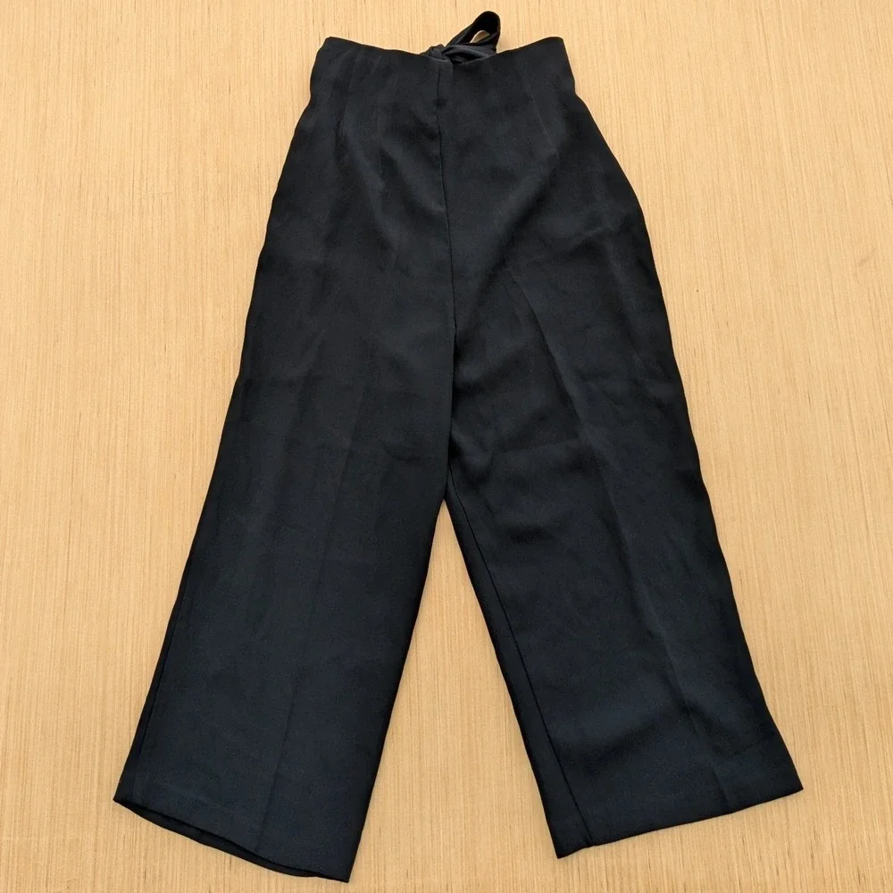 Vince Camuto Trousers Black Wide Leg High Rise Pleated Business Casual Women's 6